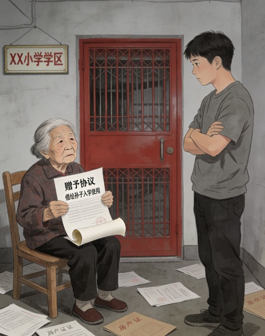 9旬奶奶通过赠予协议把学区房